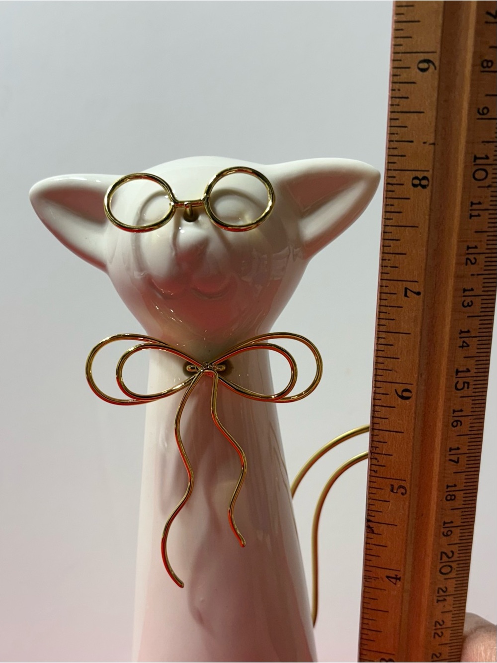 Ceramic Cat with Gold Wire Accents